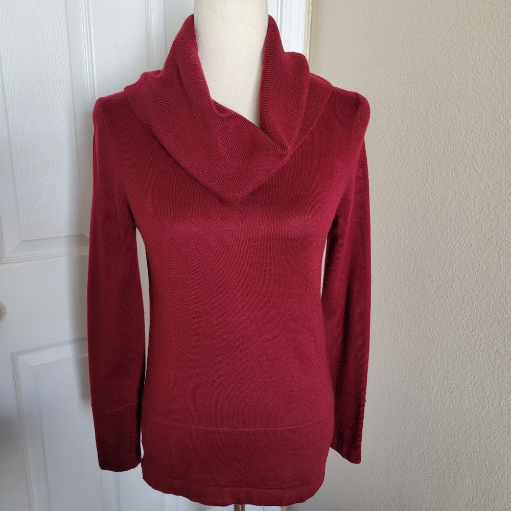 LOFT Cowl Neck Sweater Burgundy Size XS